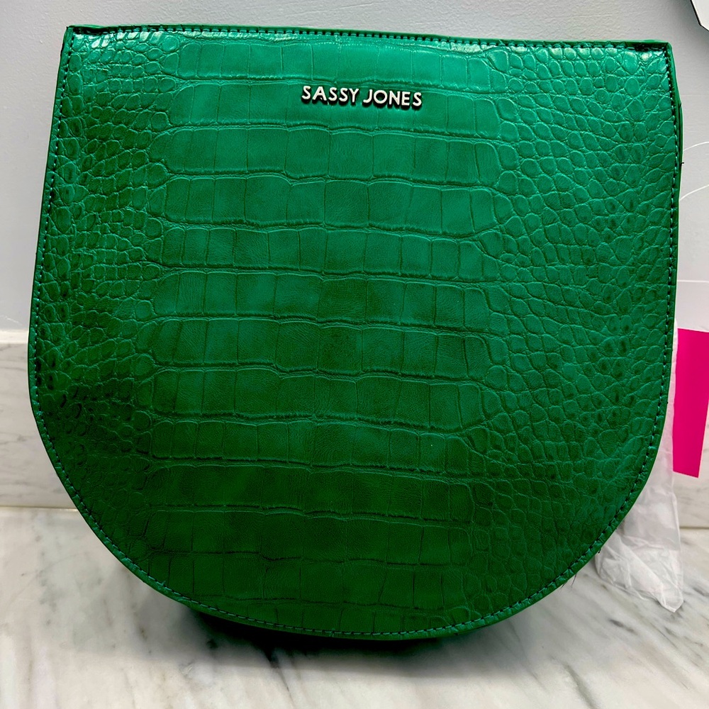Sassy Jones Bianca Croco Crossbody- (Green)